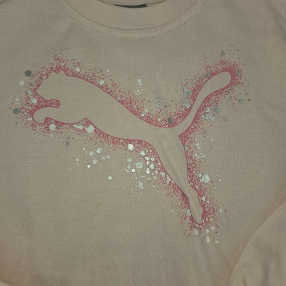 Puma Youth Girls 6/7 3-Piece Outfit: Pink Sweatshirt Navy Tee Pink Shorts 4163 - Picture 10 of 16